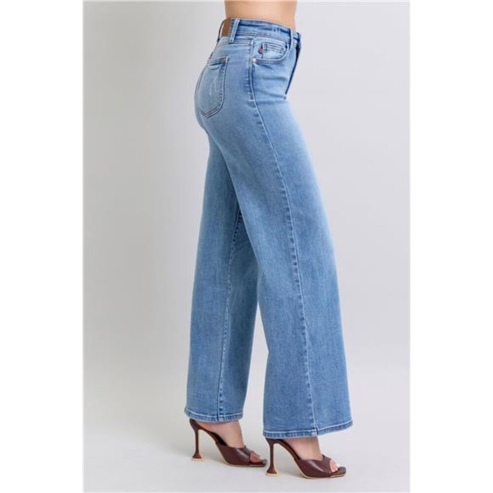 NWT Judy Blue High Waist Wide Leg Jeans with Pockets, Moderate Stretch